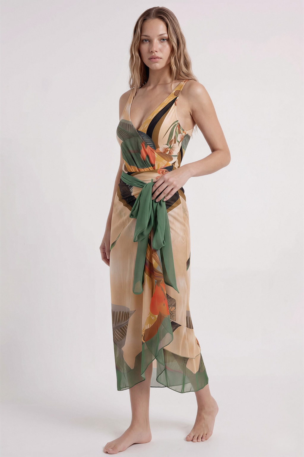 Bañador & Pareo Tropical Beige