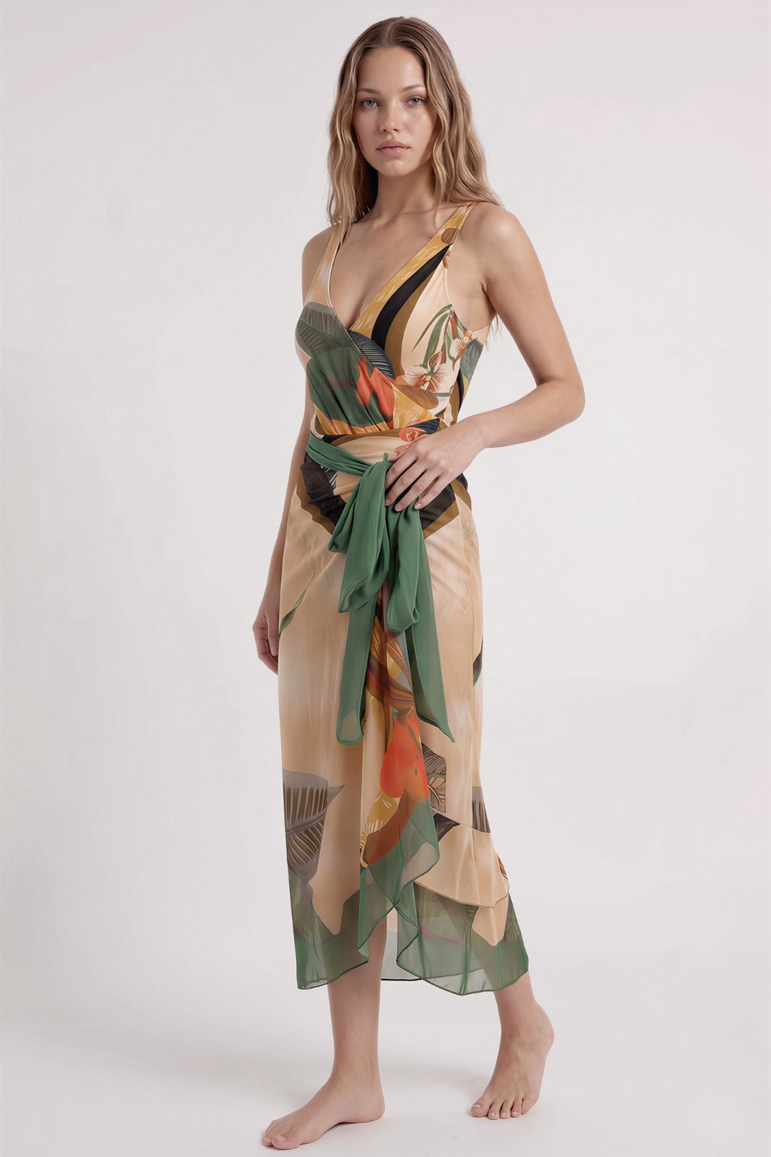 Bañador & Pareo Tropical Beige