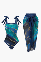 Bañador & Pareo Mármol Azul