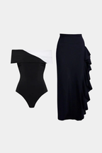 Bañador & Pareo Negro Elegante