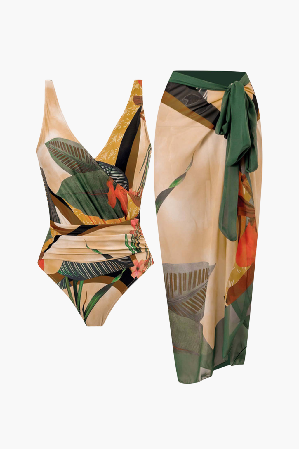 Bañador & Pareo Tropical Beige