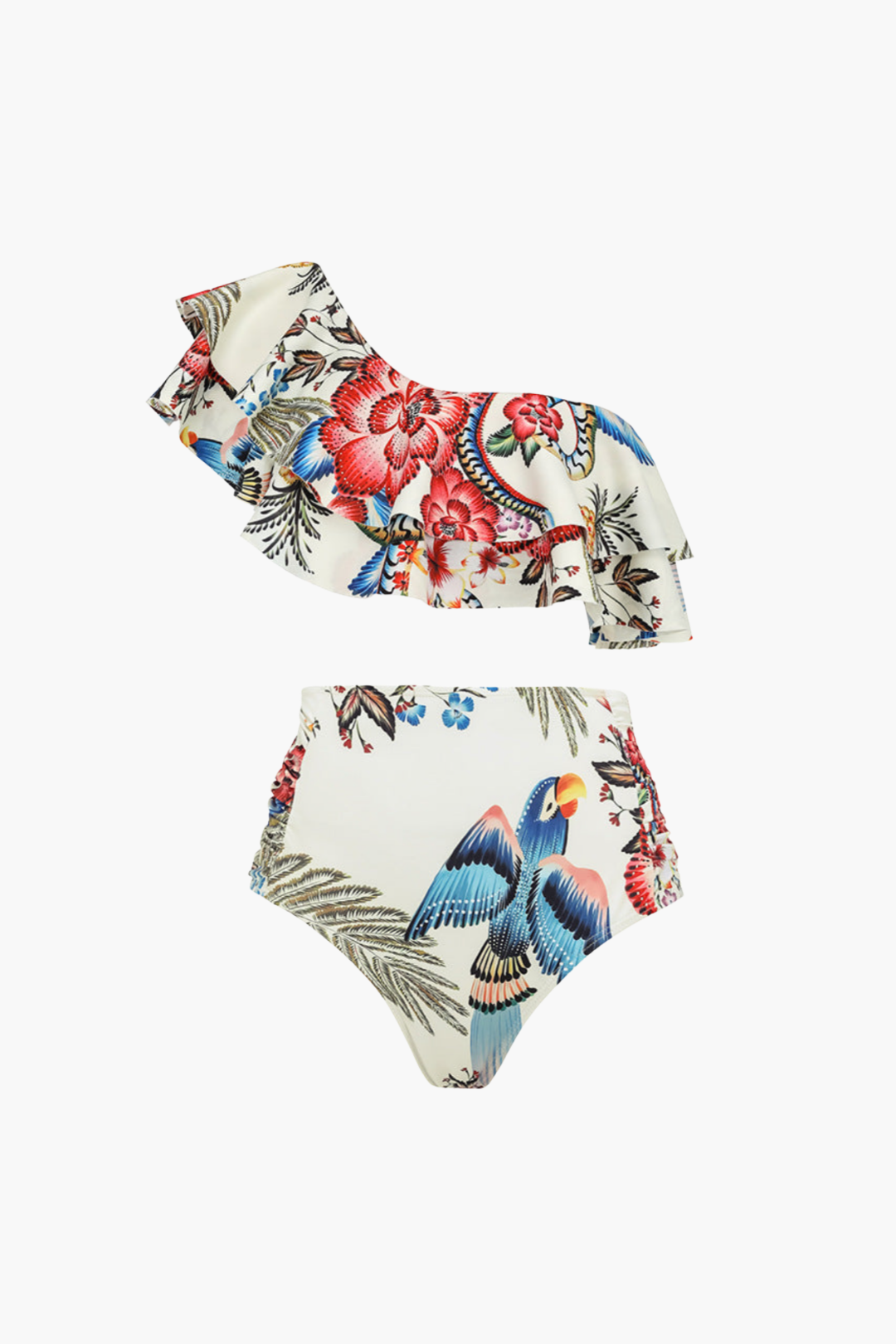 Bikini & Pareo Floral Azul
