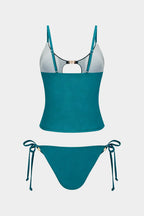 Metallic Decor Cut Out Bikini Set