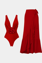 Bañador & Pareo Rojo Floral