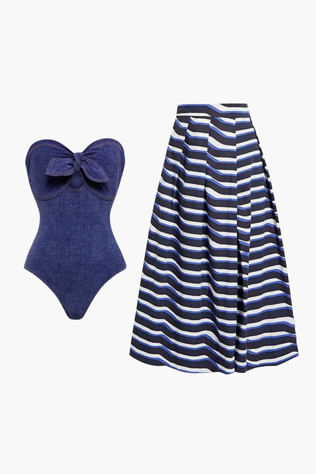 Bañador & Pareo Rayas Azul