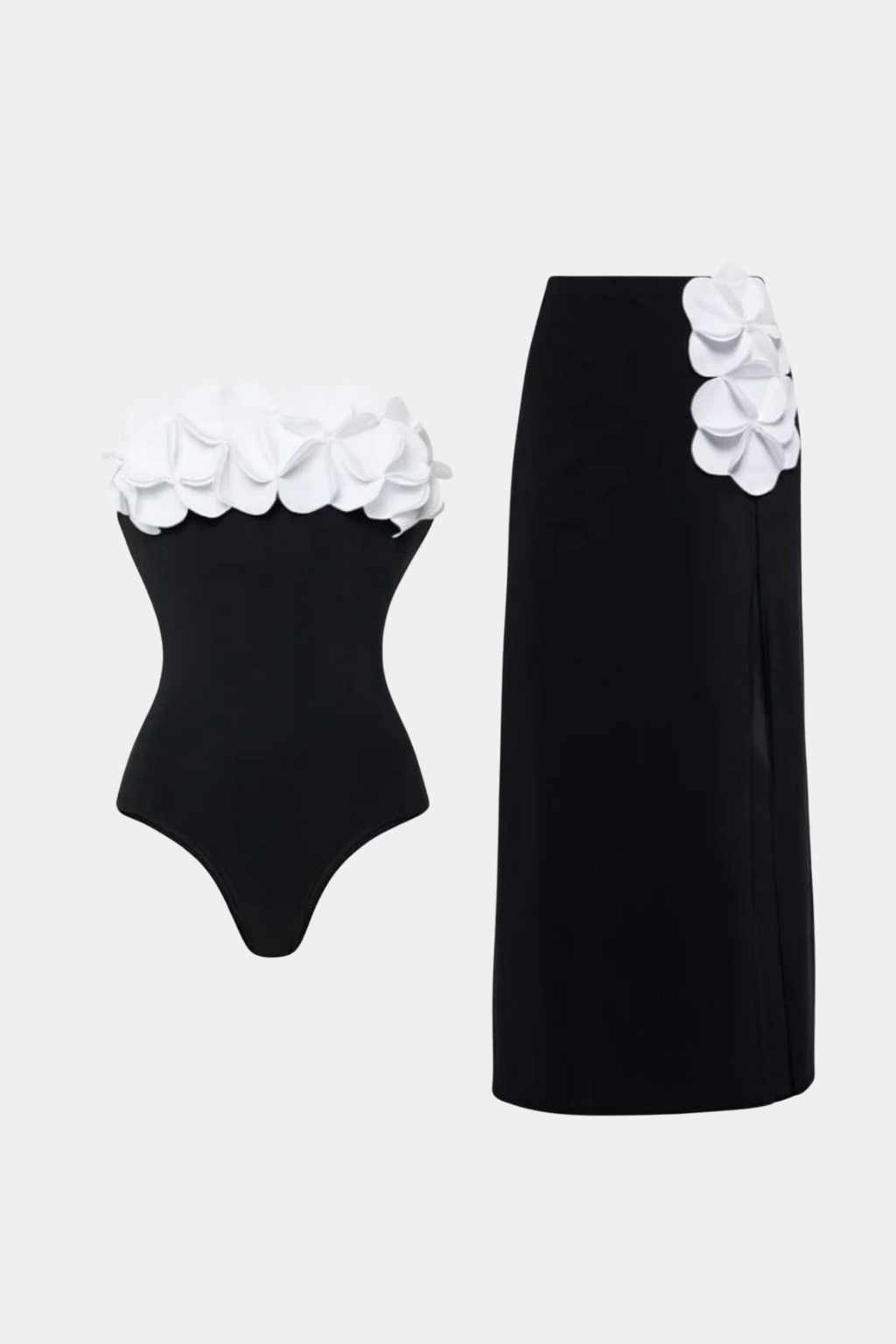 Bañador & Pareo Negro Floral
