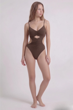 Bañador Marrón Cut-Out