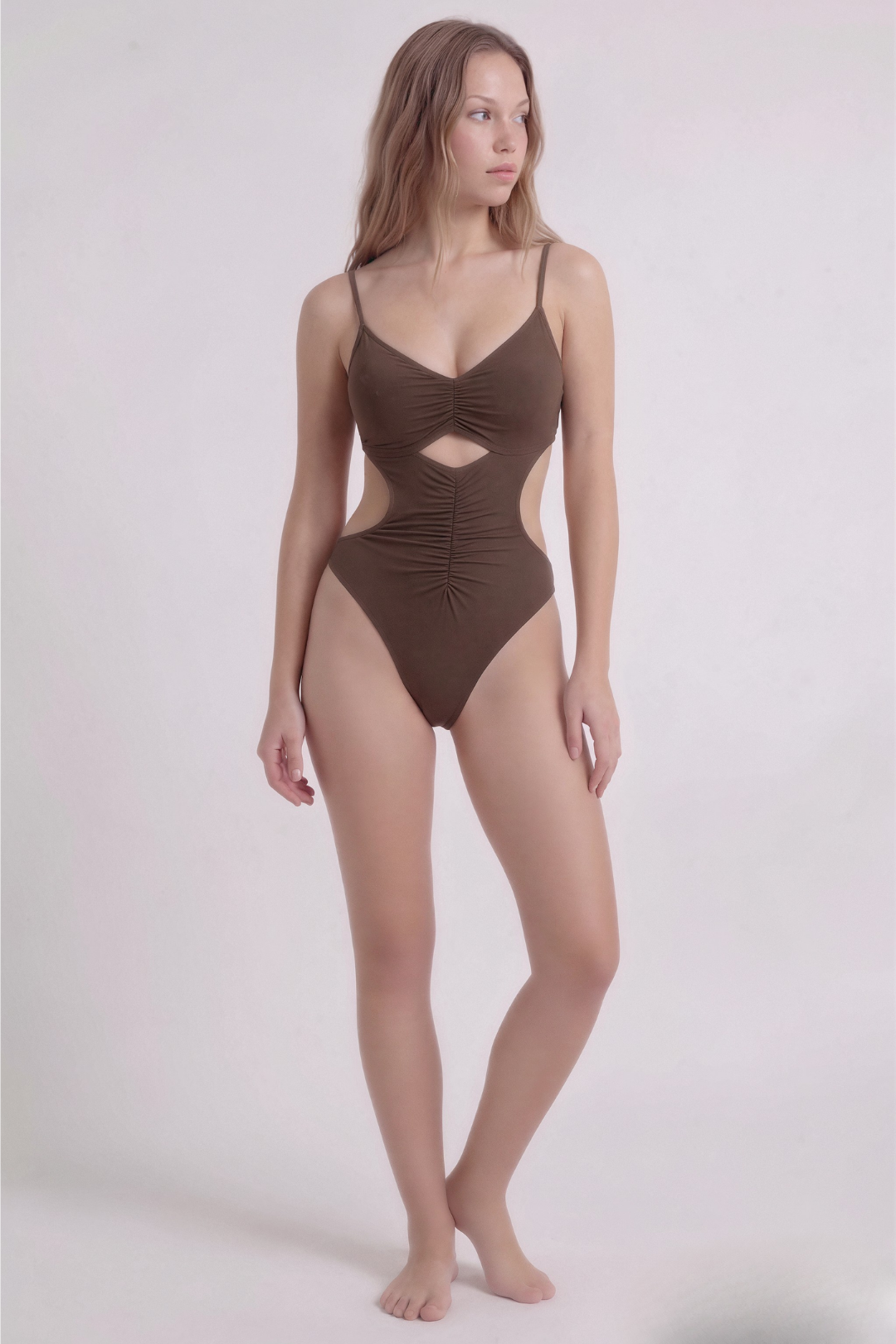 Bañador Marrón Cut-Out