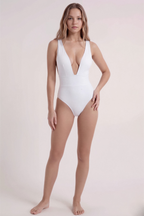Bañador Blanco Escote Profundo