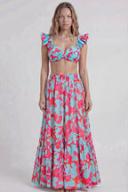 Bikini & Pareo Floral Rosa