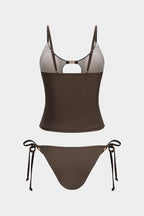 Metallic Decor Cut Out Bikini Set