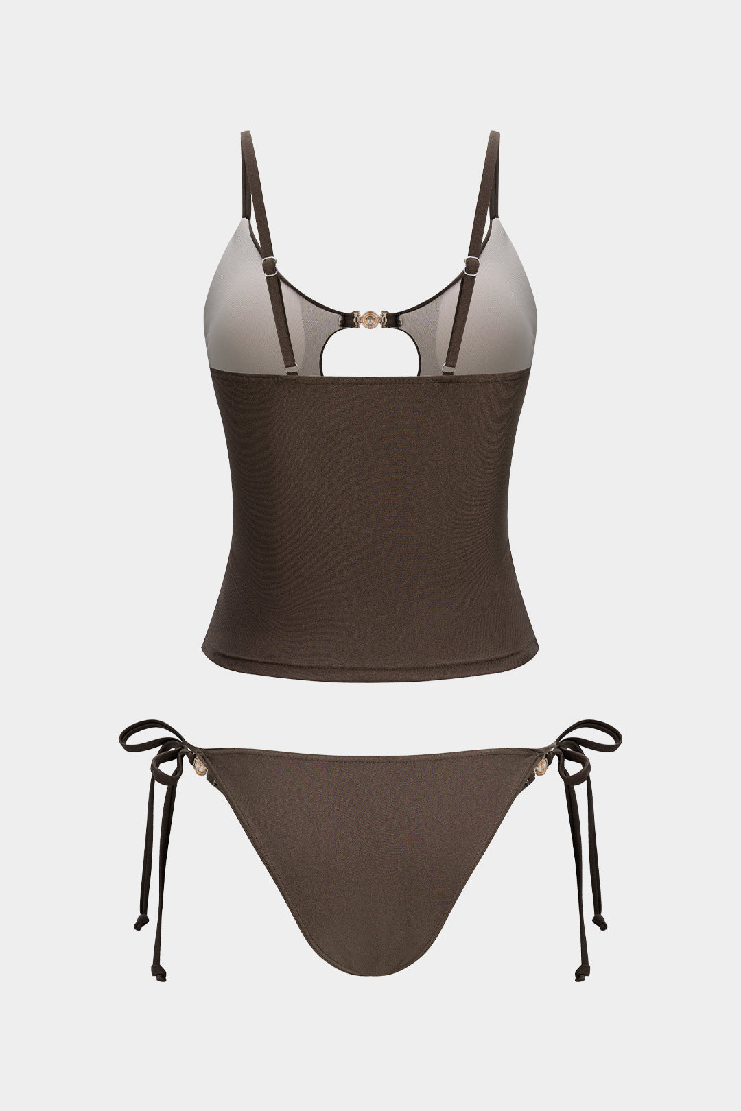 Metallic Decor Cut Out Bikini Set