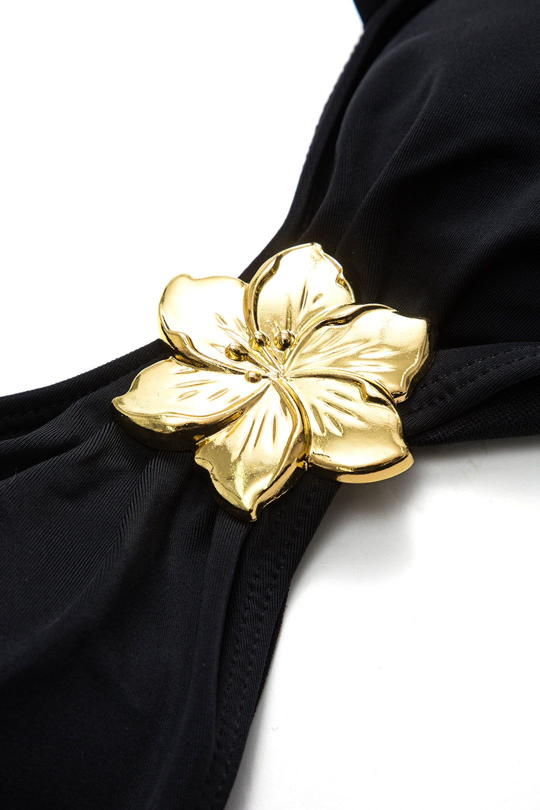 Bikini Negro Detalle Dorado