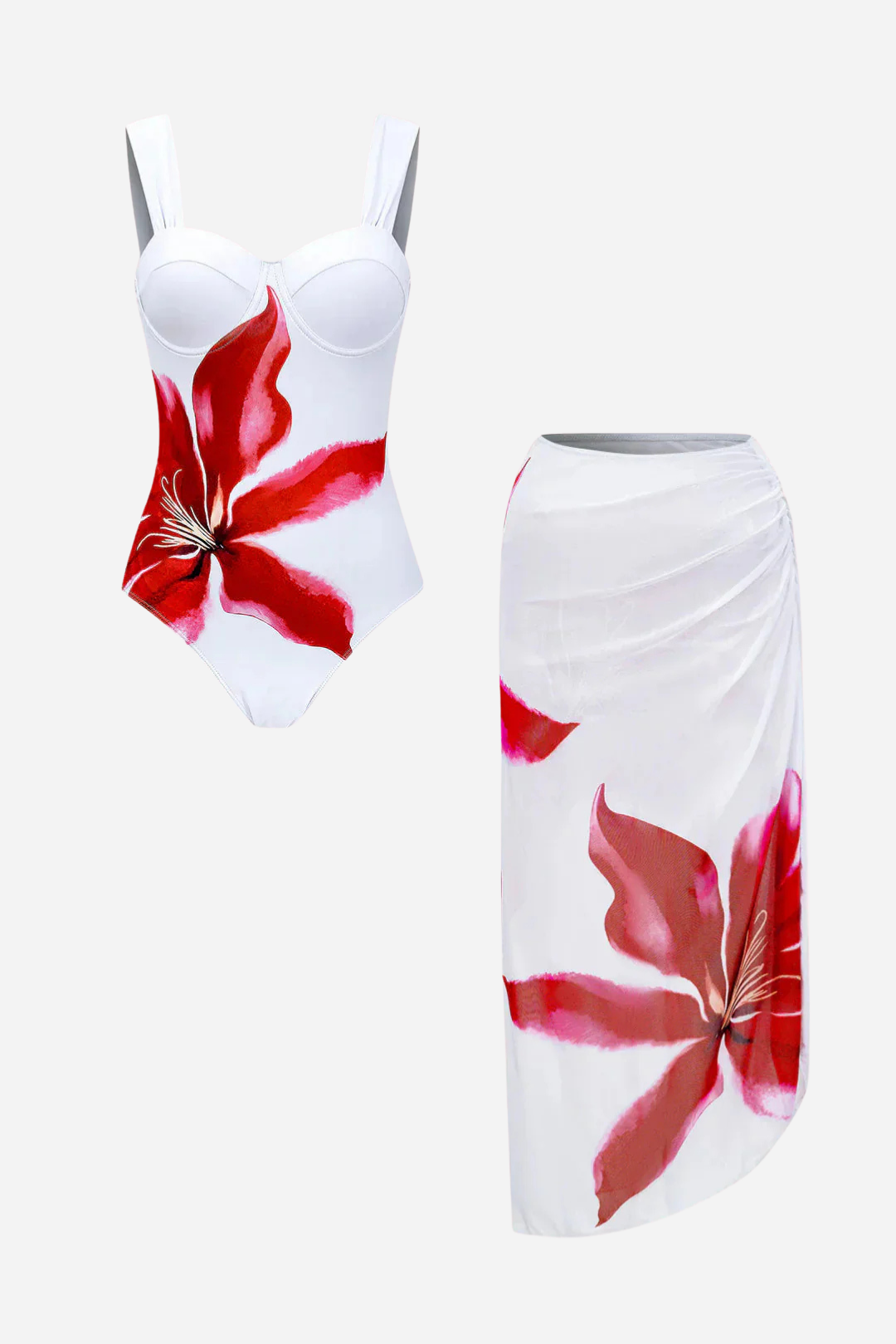 Bañador Flor Roja