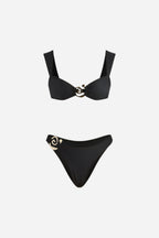 Bikini Negro Detalle Dorado