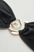 Bikini Negro Detalle Dorado