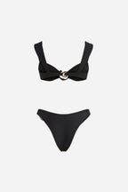 Bikini Negro Detalle Dorado