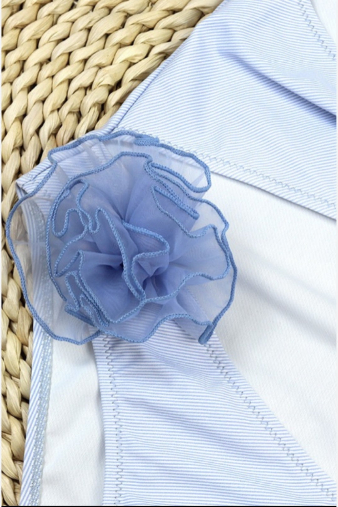 Bañador Azul Detalle Floral