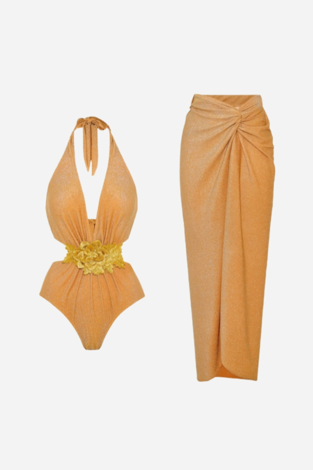 Bañador & Pareo Dorado Elegante