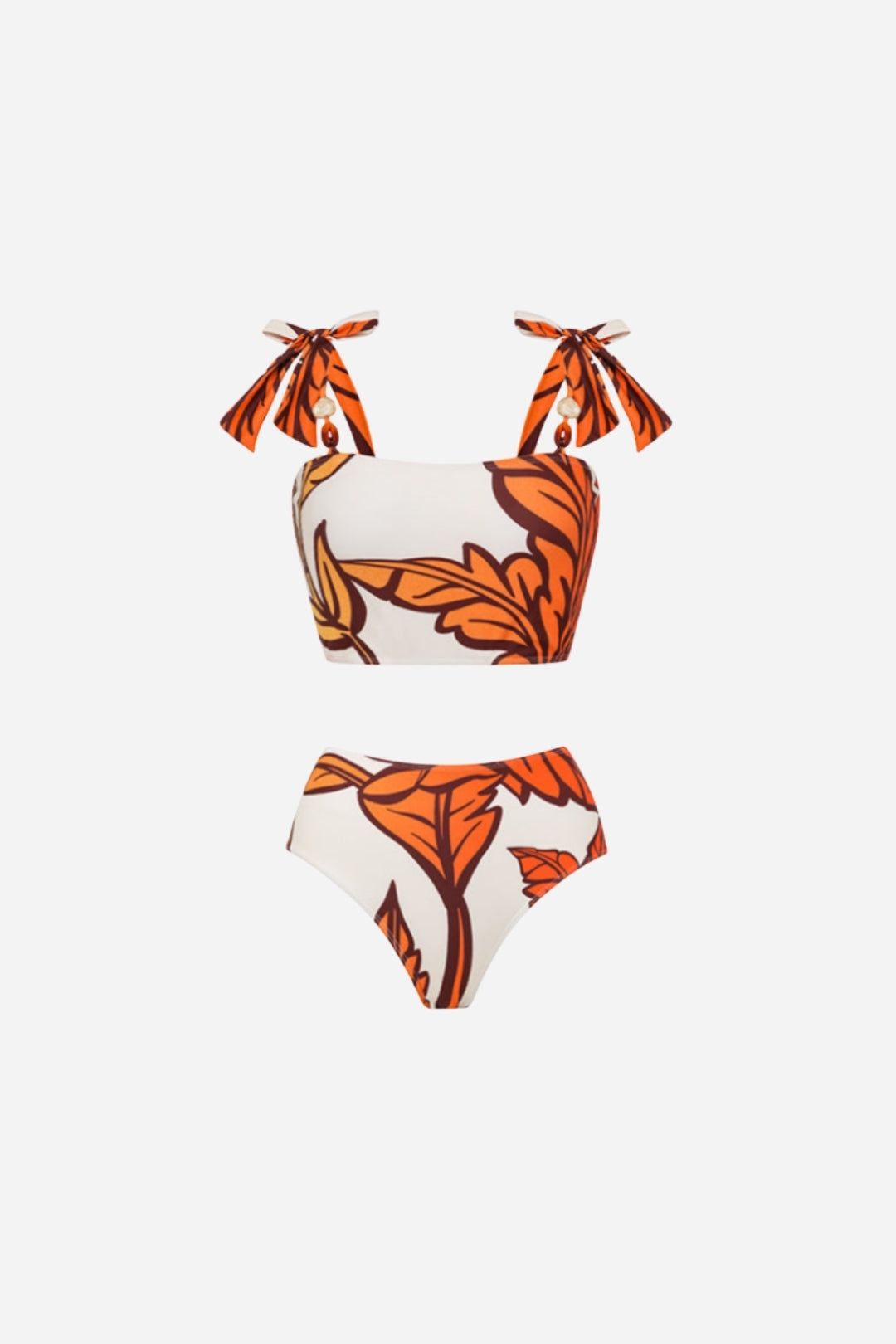 Bikini & Pareo Floral Naranja