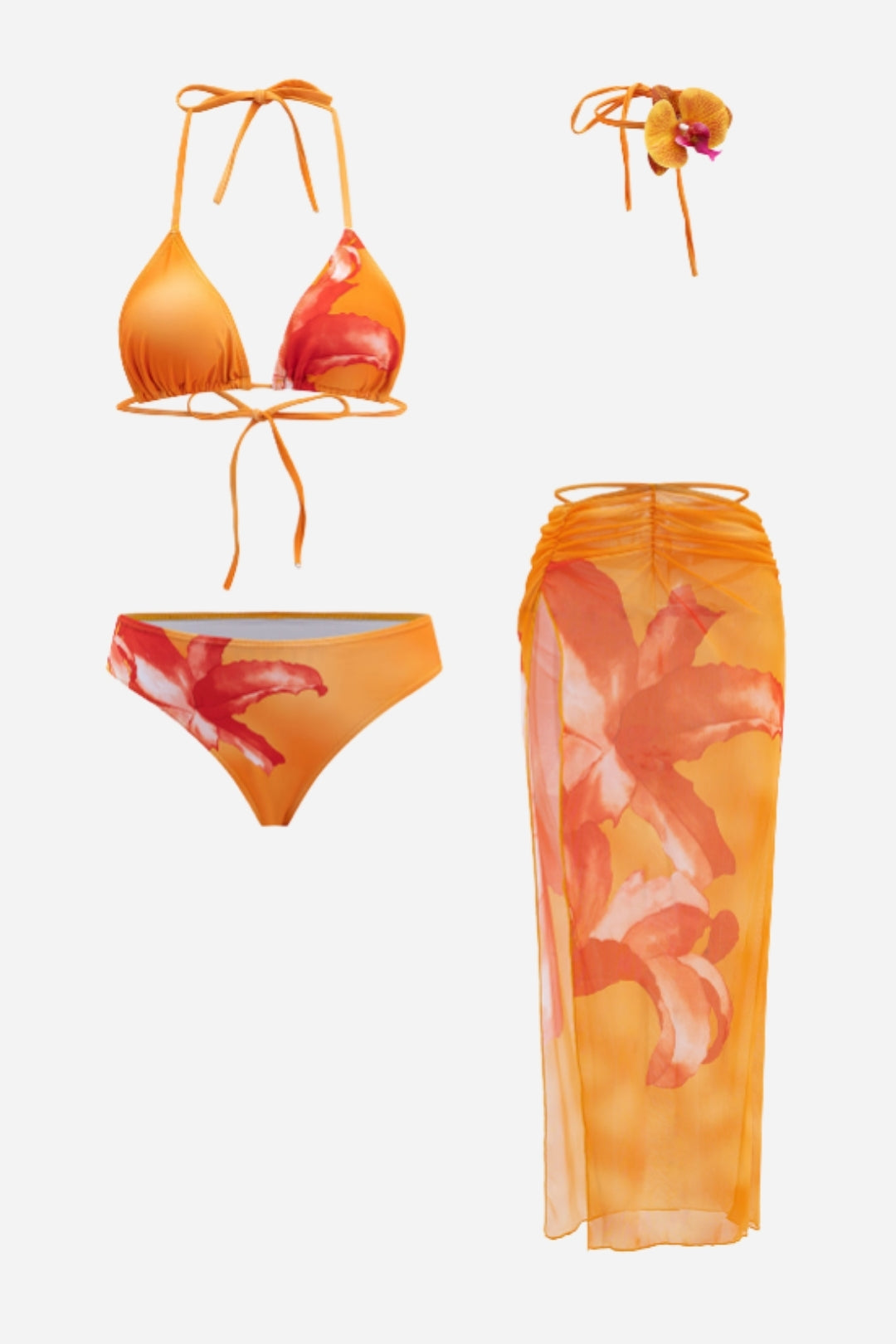 Bikini & Pareo Degradado Naranja