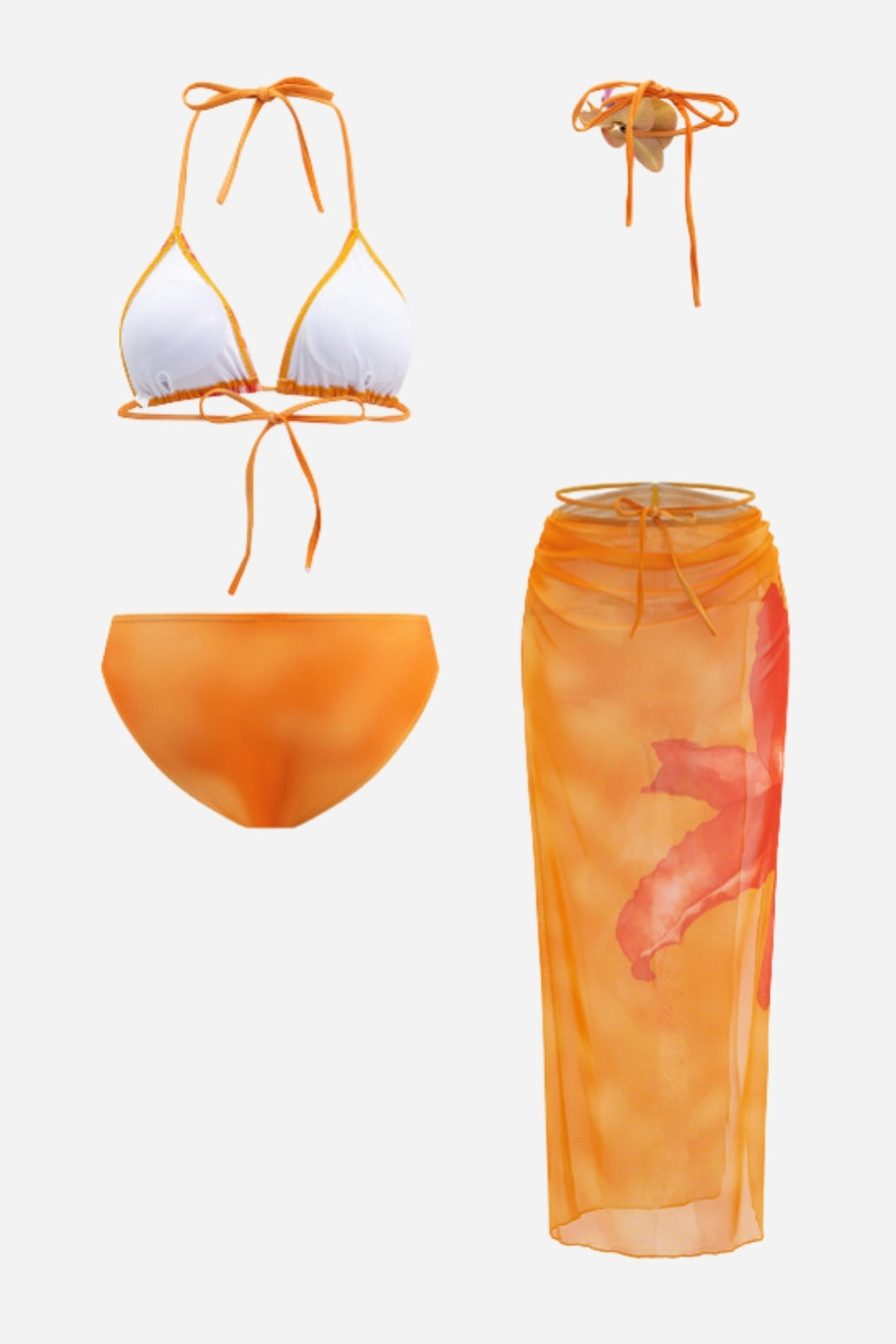 Bikini & Pareo Degradado Naranja